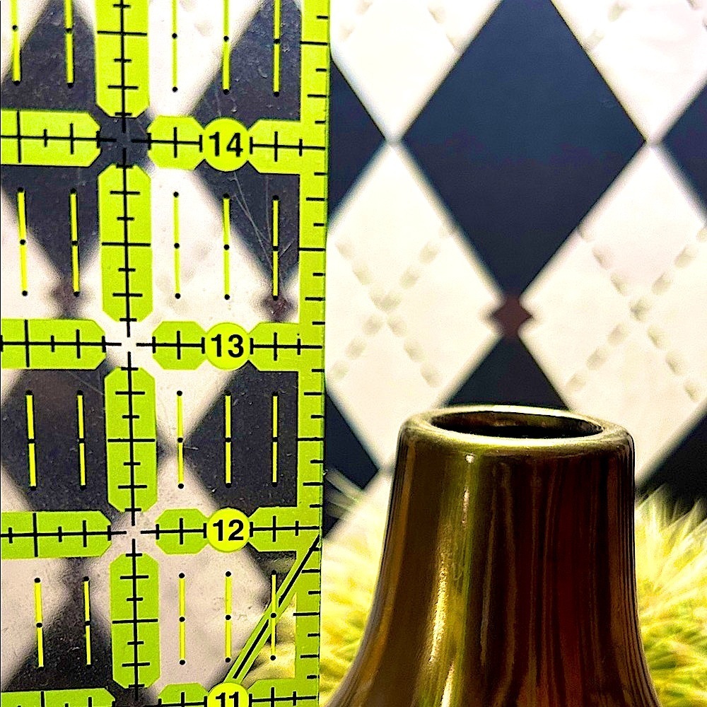Black, White & Gold Polka Dot‎ Ceramic Vase - Gold Neck – 12” Modern Classic - Picture 9 of 9